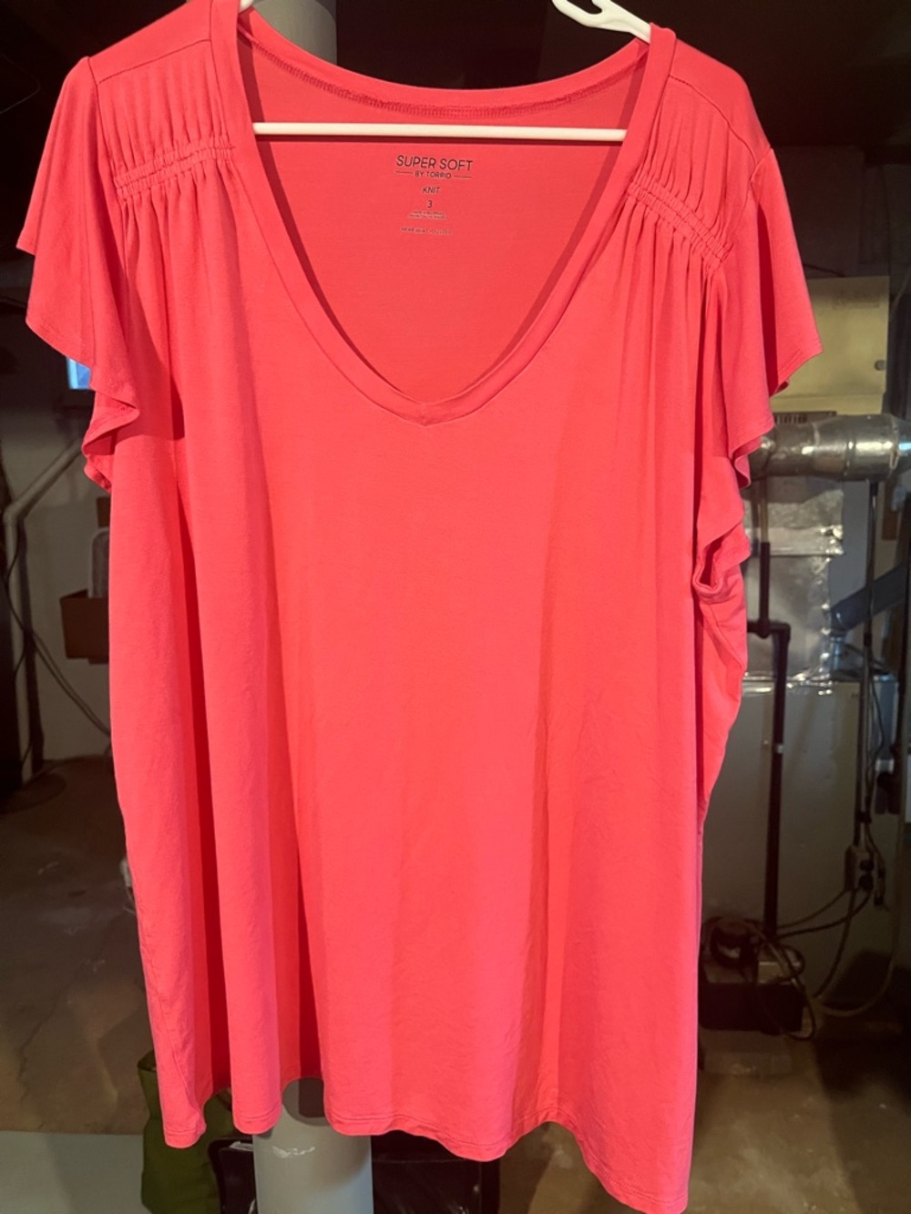 2 Torrid Royal Blue & Hot Pink V-Neck Flutter Sleeve Tops (Price is for both).
